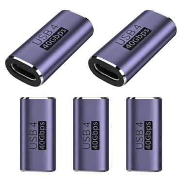 Imagem de Nelumbo Adaptador USB C fêmea para fêmea, entrega de energia de 100 W, USB c para fêmea de 40 Gbps com tela de vídeo 8K 60Hz compatível com iPad, MacBook, Thunderbolt 4/3 (5 peças)