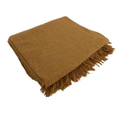 Imagem de Manta para Sofá Decorativa 2,10x1,20m em Algodão – Protetora para Sala 2 ou 3 Lugares(Avelã)