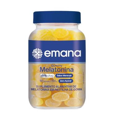 Imagem de Emana Gummy de Melatonina Desplug Zero Açúcar Sabor Maracujá 60 Gomas - Pote 150g