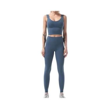 Imagem de Conjunto De Leggings De Yoga De Cintura Alta Para Mulheres, Roupa De F