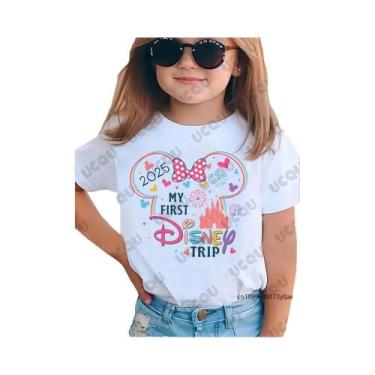 Imagem de Camiseta Infantil Minnie Mouse Com Estampa De Algodão, Manga Curta De 