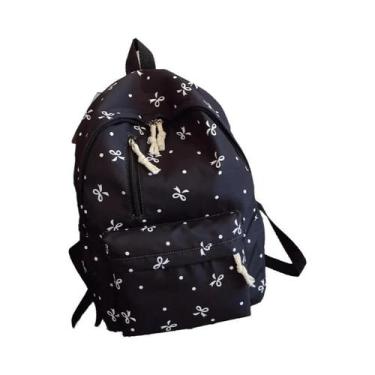 Imagem de Mochila Divertida Com Estampa De Laço, Grande Capacidade, Vários Bolso