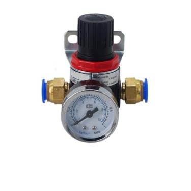 Imagem de AR2000 G1/4 Mini regulador de pressão de ar ajustável válvula redutora pneumática com medidor para compressor AR1500 BR3000 BR4000 10bar (AR2000-12MM)