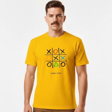 Imagem de Camiseta Masculina Algodão Premium GAMER OVER JOGO DA VELHA-Masculino