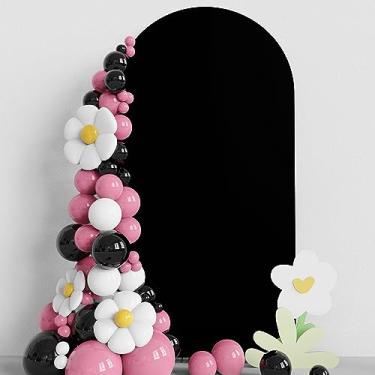 Imagem de Asee'm Arco de casamento de 1,8 m preto ajustado capa de elastano 2 lados redondo Chiara pano de fundo para decoração de festa cerimônia de aniversário e banquete