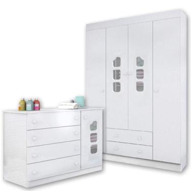 Imagem de Ambiente Guarda Roupa Lívia e Cômoda com Lívia - 100% MDF - Phoenix