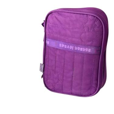 Imagem de Estojo Juvenil Box Fashion Roxo Colorido para Escola e Faculdade – Organização, Estilo e Praticidade|Material Resistente