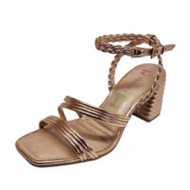 Imagem de Sandalia Salto Bloco Tiras Finas Conforto Tanara T8112-Feminino
