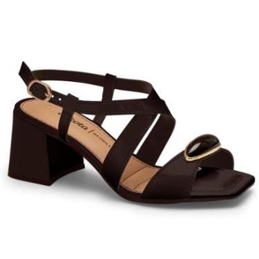 Imagem de Sandália Dakota Salto Bloco Y9753 Feminino Marrom-Feminino
