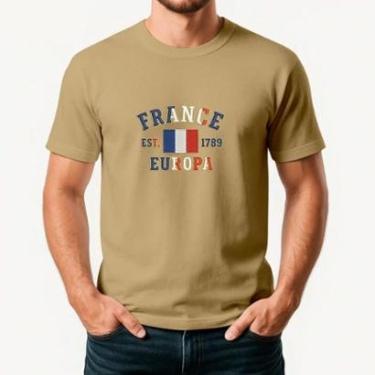 Imagem de Camiseta Masculina FRANÇA Exclusiva Algodão Premium-Masculino