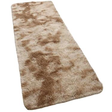 Imagem de Tapete Passadeira 2,00 x 0,60 Corredor Quarto Sala Beira de Cama Felpudo Peludo(Bege mesclado)