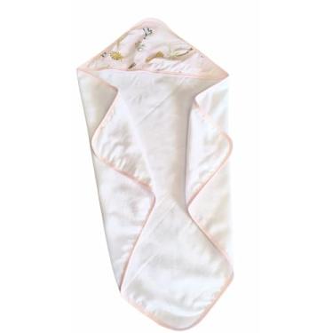 Imagem de Toalha de Banho Bebê, 70x70cm, Forro Fralda, Com Capuz, Safari (Rosa)