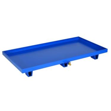 Imagem de Bandeja de paletes antivazamento resistente com saída de drenagem | Plataforma de contenção industrial para tanques de óleo, baldes de tinta e tambores | Perfeita para armazéns, fábricas