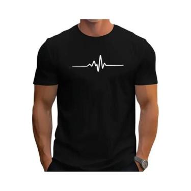Imagem de Camiseta Masculina Slim Fit De Algodão Com Estampa Gráfica Para O Verã