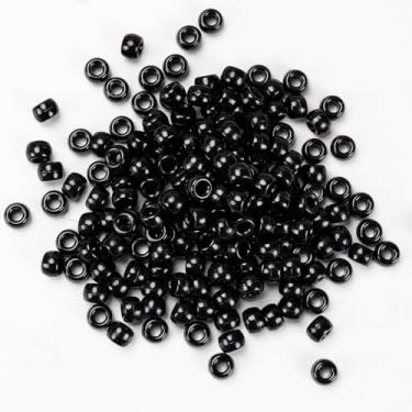 Imagem de Contas de pônei pretas, 300 peças, miçangas para fazer joias, contas para pulseiras, colares e brincos