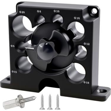 Imagem de Kit de gabarito para máquina de cavilhas, 8 furos, inserções de carboneto ajustáveis, máquina de cavilha, placa de cortador de cavilha elétrica de liga de alumínio, haste redonda ferramenta auxiliar