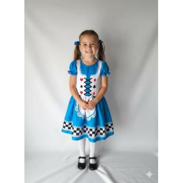 Imagem de Vestido Alice Infantil e Adulto Carnaval - Uni Fantasias, XG