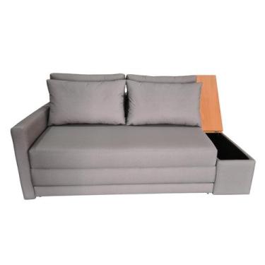 Imagem de Sofá  Cama com Tampo Baú Lado Direito e USB Tecido Acquablock  180cm -
