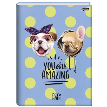 Imagem de Caderno Brochura Universitário Capa Dura 80 Folhas 1 Matéria Pet Holic Jandaia Estampa 7