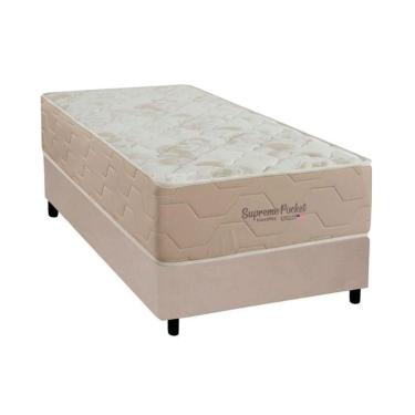 Imagem de Conjunto Box Solteiro: Colchão Molas Inovaflex Ensacadas Supreme+base Crc Corano Clean (88x188)