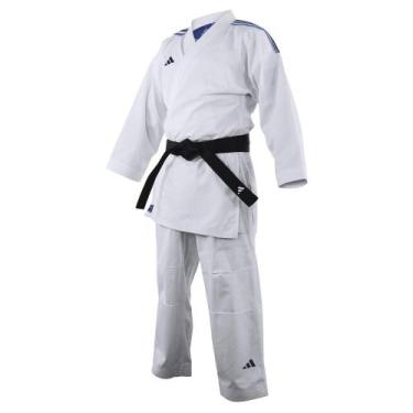 Imagem de Kimono Karate Kumite adidas K220DNA WKF Approved Color, Branco, Azul, 
