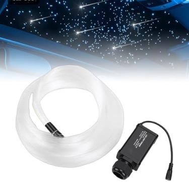 Imagem de Naroote Kit de Luzes de Teto Estrela de Fibra óptica 12W Bluetooth App Control Som Ativado RGBW Luz Fibra óptica Vibrante Efeito Céu Estrelado Colorido para Teto Estrela Luz Céu (plugue da ue)