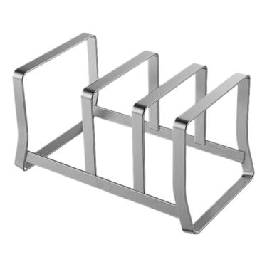 Imagem de Llazsybz Suporte para Tampa de Panela, Arame de aço Inoxidável, Suporte para Tábua de Corte, Organizador de Prateleira de Cozinha, E Compacto para Banc, Grande