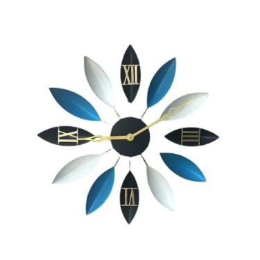 Imagem de Relógio de parede retrô de metal montado na parede, relógio para casa, sala de estar, estudo, criativo, silencioso, simples, relógio de parede para quarto (A)