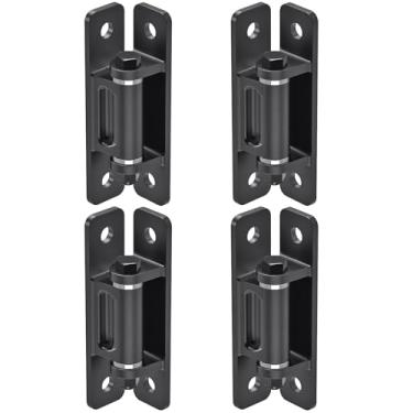 Imagem de Lifeswell Dobradiça de portão resistente, pacote com 4, dobradiça de parafuso de aço, dobradiça de portão de montagem central para portas giratórias, portões de garagem e portões de fazenda, rolamento