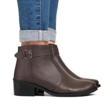 Imagem de Bota Feminina Casual Zíper Cano Curto Salto Baixo-Feminino