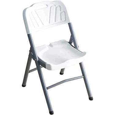 Imagem de SGeneE Cadeira dobrável cadeira de jantar de lazer cadeira de escritório cadeira de computador pequena cadeira de plástico portátil para casa (B-86 x 38 x 43 cm)