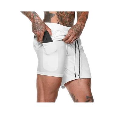Imagem de Shorts Esportivos Masculinos 2 Em 1 Para Verão, Corrida, Praia, Academ