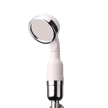 Imagem de Painel de perfuração de chuveiro montado na parede, chuveiro de mão, banheiro, filtro de economia de água, bico de pulverização portátil redondo Therpy cabeça de chuveiro de chuva