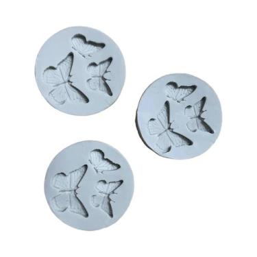 Imagem de 3 moldes de silicone borboleta para velas, argila e resina - temático 