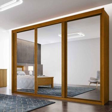 Imagem de Guarda Roupa Casal 3 Portas Espelhadas 6 Gavetas Pacioli Sky Moveis Bettio
