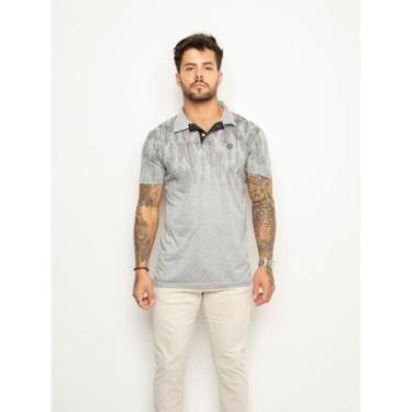 Imagem de Camisa Polo Masculina Com Botões Estampa e Aplique Comfort Premium-Masculino