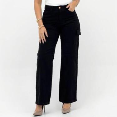 Imagem de Calça People's Wide Leg Cargo em Sarja Feminina-Feminino