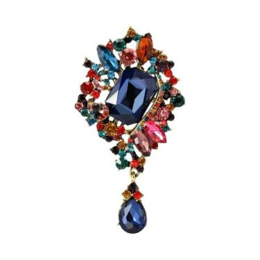 Imagem de Broches De Cristal Com Flor De Strass Para Mulheres E Homens, Acessóri