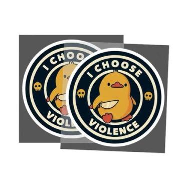 Imagem de Adesivo Engraçado De Pato Para Laptop, Carro E Mala - Eu Escolho a Vio