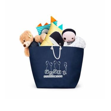 Imagem de Cesto de Brinquedos Organizador Infantil Toys Bag Azul Marinho - CASA 
