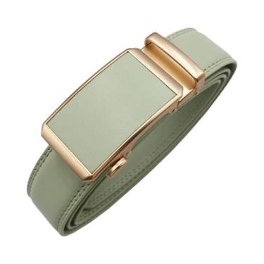 Imagem de Cinto Masculino De Luxo Em Couro Genuíno Preto Com Fivela Automática P