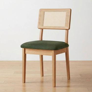 Imagem de Cadeira de Jantar Encosto em Tela Assento Estofado em Tecido Mdf Dream Freijó / Verde