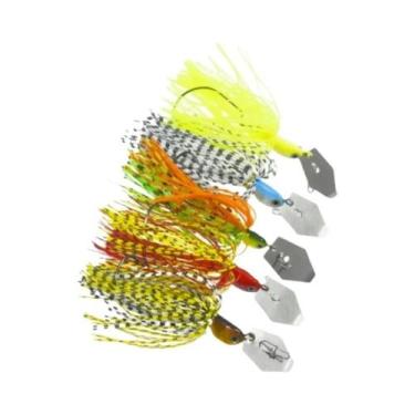 Imagem de Kit De Iscas De Pesca Spinnerbait Multicoloridas 5 Peças Para Bass, Tr