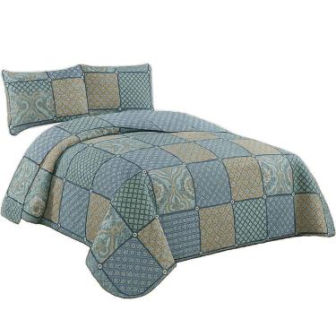 Imagem de Kit Cobre Leito Colcha Queen Boutik Dupla Face - Estampa 27 - 100% Poliéster