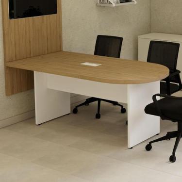 Imagem de Mesa de Reunião 1,80m para 5 Pessoas c/ 1 Caixa de Tomadas Canto Esque