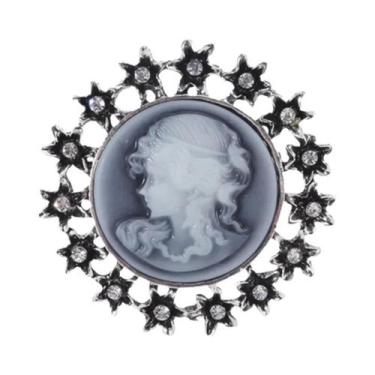 Imagem de Broche De Cabeça Feminino Com Strass E Personagem, Alfinete De Lapela 