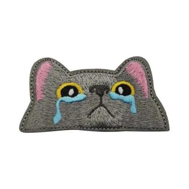 Imagem de Emblemas De Tecido Bordados De Gato Com tiras autocolantes Para Acessó