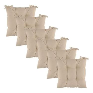 Imagem de Kit 6 Assentos Almofada 4 Furos Futton Cadeira Poltrona Sofa Pallet Fi