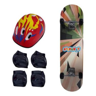 Imagem de Skate infantil 31 polegadas com kit de proteção importway bw014k