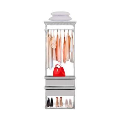 Imagem de Closet Aramado Linear CLR221 com Gaveta - Casa Expressa, Branco, 3,10m